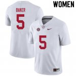 NCAA Women's Alabama Crimson Tide #5 Javon Baker Stitched College 2020 Nike Authentic White Football Jersey PC17I54LK